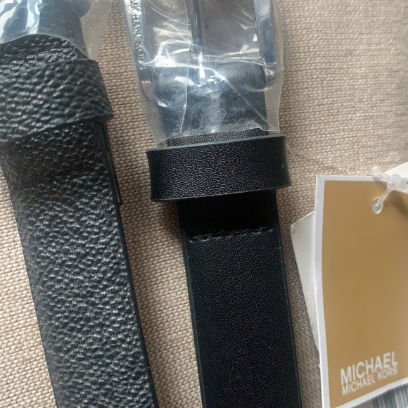 Michael Kors leather 2 belts wear it alone or together brand new with tag - Picture 1 of 4